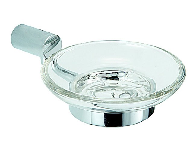 Jabonera De Vidrio Redonda MAGELIYA - Diámetro 10.8 Cm, Transparente O Esmerilado - Para Baño O Cocina