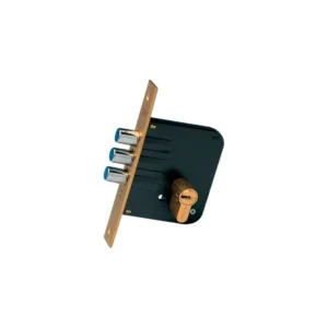 CERRADURA AZBE 8913 3 BULONES CON CILINDRO HS7 Y ESC. M3-2 / NIQUEL SATINADO / LATON PULIDO