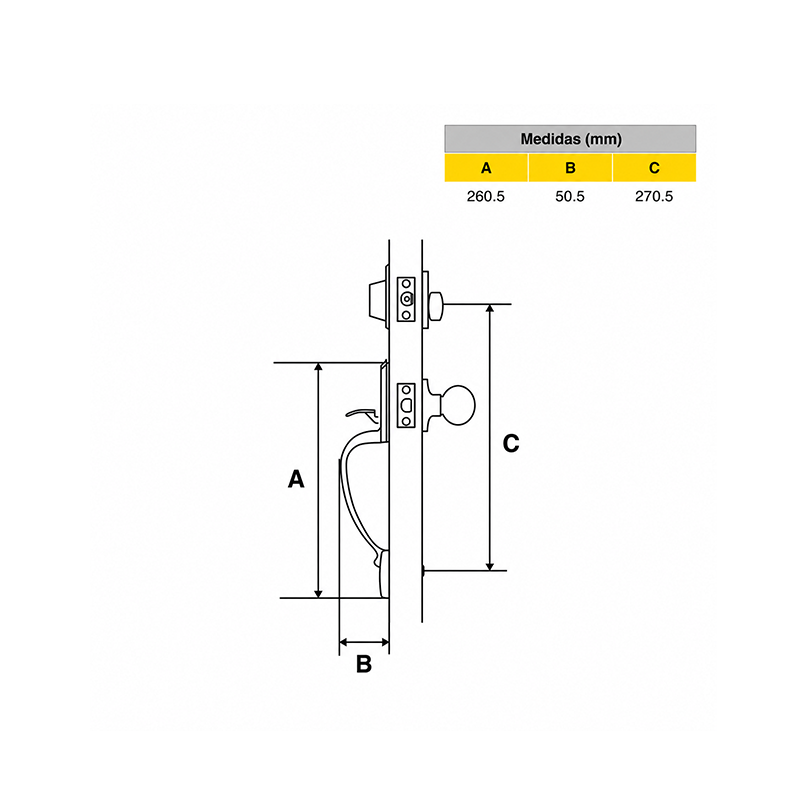 CERRADURA_NAPOLES_MANILLON_YALE_ALIS_DIAGRAMA