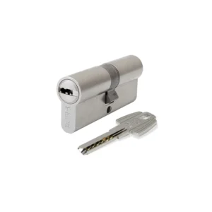CILINDRO TESA T60 60mm LLAVE DE PUNTOS NÍQUEL SATINADO / LATÓN BRILLANTE.