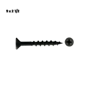 100 TORNILLOS VEKER CON PLANA PH / 9 x 2 ½ / NEGRO / DEXTER - HANDY HOME