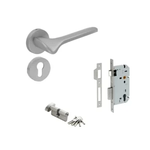 MANIJA KIT QX2031OR /MECANISMO Q100 /CILINDRO / SATIN /ENTRADA /RECAMARA /BAÑO /QUBA