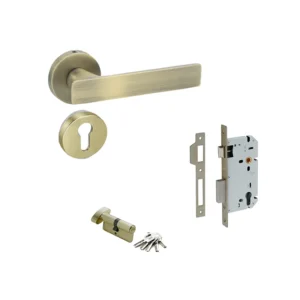 MANIJA KIT QP-5003-OR /MECANISMO Q100 /CILINDRO /LATON ANTIGUO /ENTRADA /RECAMARA /BAÑO /QUBA