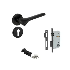 MANIJA KIT QX-2031-OR /MECANISMO Q100 /CILINDRO / NEGRO MATE /ENTRADA /RECAMARA /BAÑO /QUBA