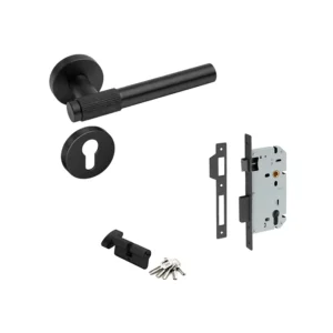 MANIJA KIT QX-2035-OR /MECANISMO Q100 /CILINDRO / NEGRO MATE /ENTRADA /RECAMARA /BAÑO /QUBA