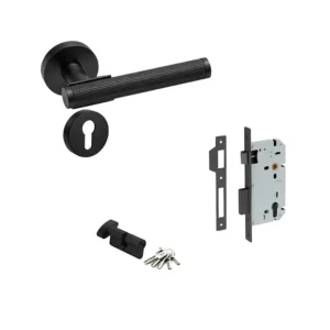 MANIJA KIT QX-2037-OR /MECANISMO Q100 /CILINDRO /NEGRO MATE /ENTRADA /RECAMARA /BAÑO /QUBA