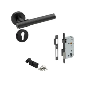 MANIJA KIT QX-2036-OR /MECANISMO Q100 /CILINDRO / NEGRO MATE /ENTRADA /RECAMARA /BAÑO /QUBA