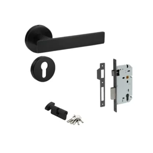 MANIJA KIT QP-5003-OR /MECANISMO Q100 /CILINDRO /NEGRO MATE /ENTRADA /RECAMARA /BAÑO /QUBA