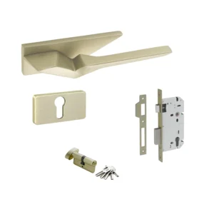 MANIJA KIT QX-2028-OR /MECANISMO Q100 /CILINDRO /LATON ANTIGUO /ENTRADA /RECAMARA /BAÑO /QUBA