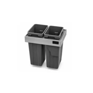BOTE DE BASURA / CIERRE SUAVE / GRIS / 42L (2X21) / DHTS-HERRASA